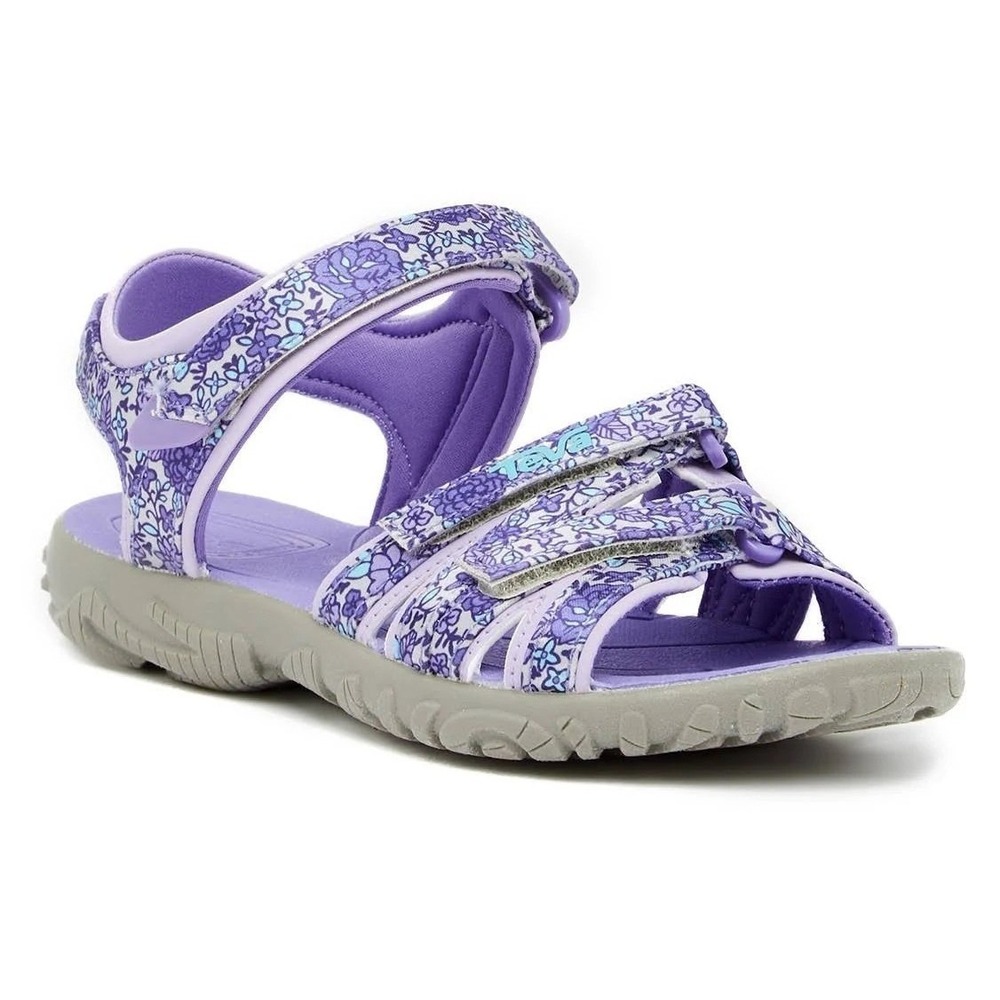 TEVA Kids' Tirra Floral Sandals In Purple Pattern- Girls Size 2 "NWOT"Athleisure
